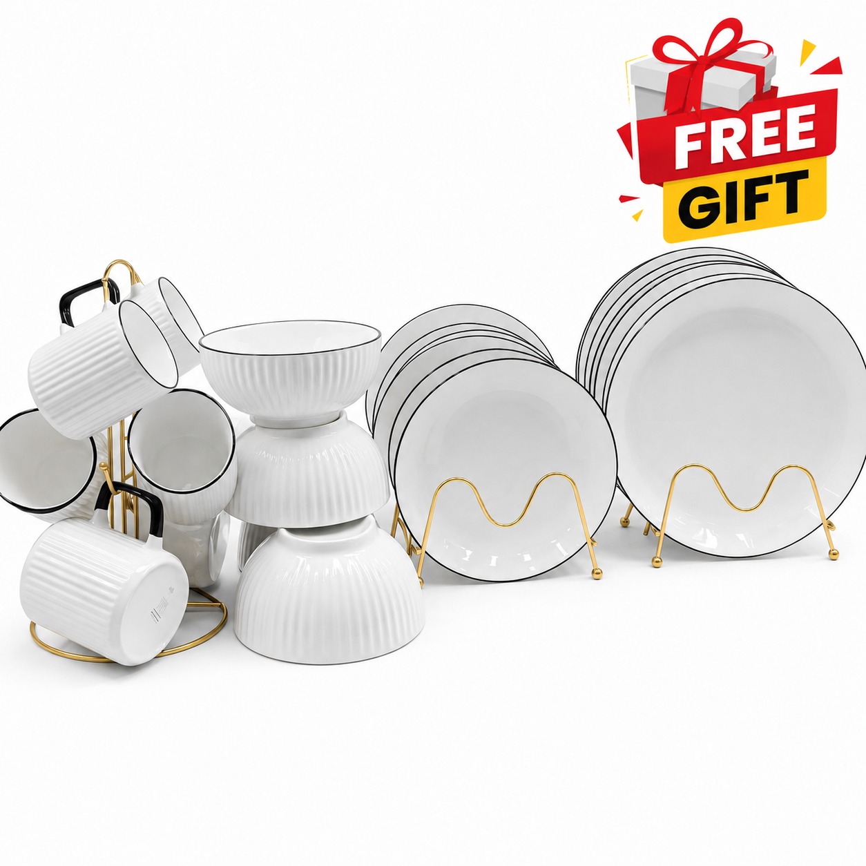 24PCS Premium Japanese Ceramic Dinner Set